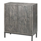 HomeRoots Wash Scroll Wood 2-Door Accent Cabinet in Rustic Gray Finish
