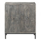 HomeRoots Wash Scroll Wood 2-Door Accent Cabinet in Rustic Gray Finish