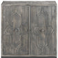 HomeRoots Wash Scroll Wood 2-Door Accent Cabinet in Rustic Gray Finish