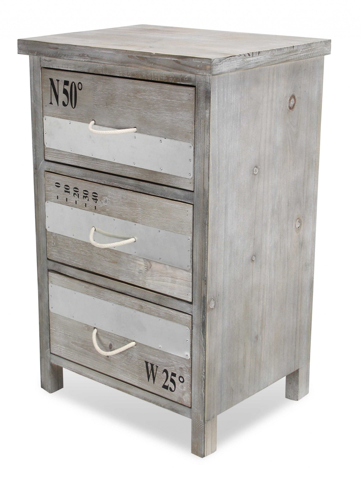 HomeRoots Wash Wood Accent Cabinet With Nautical Gray Finish