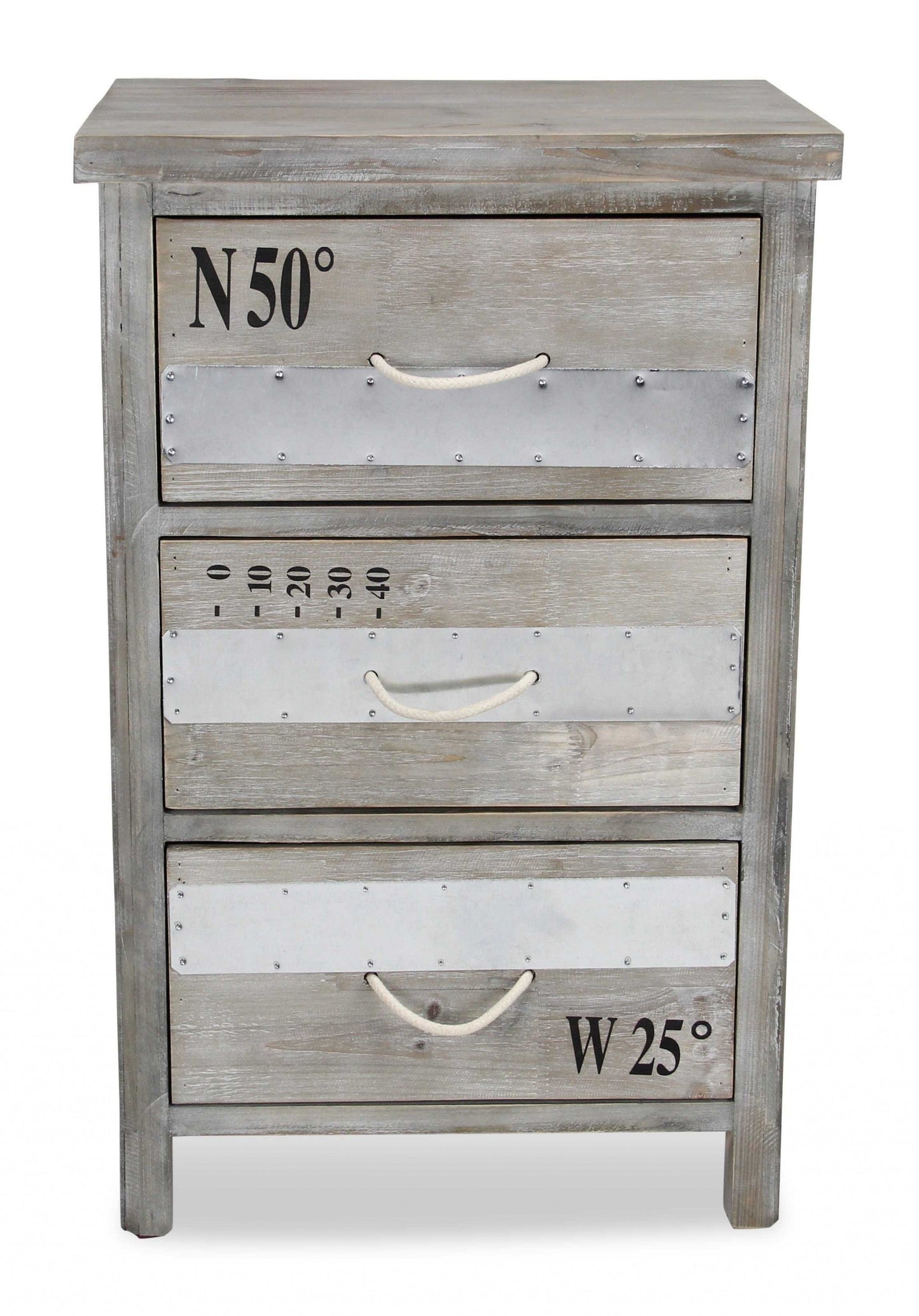 HomeRoots Wash Wood Accent Cabinet With Nautical Gray Finish