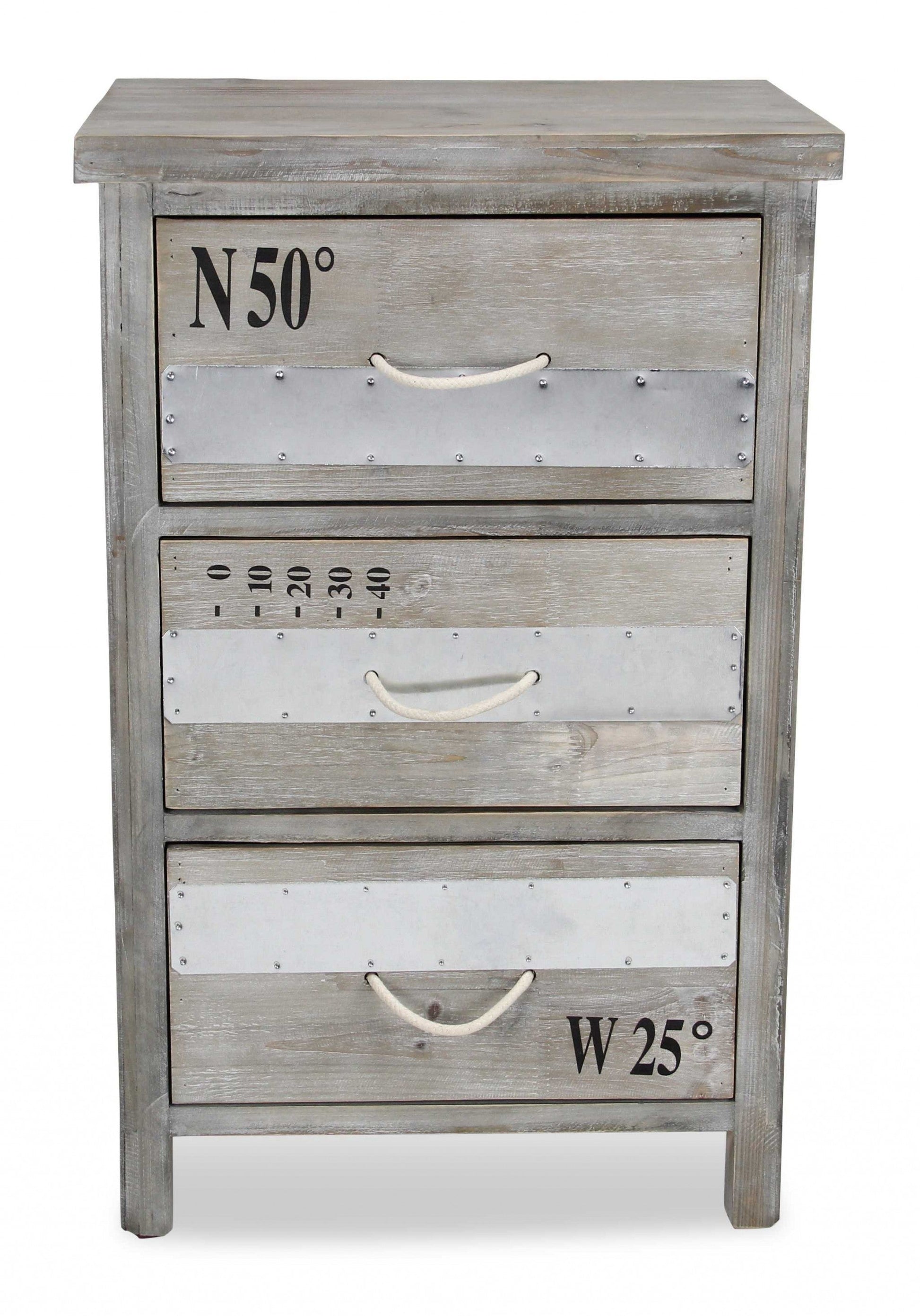 HomeRoots Wash Wood Accent Cabinet With Nautical Gray Finish