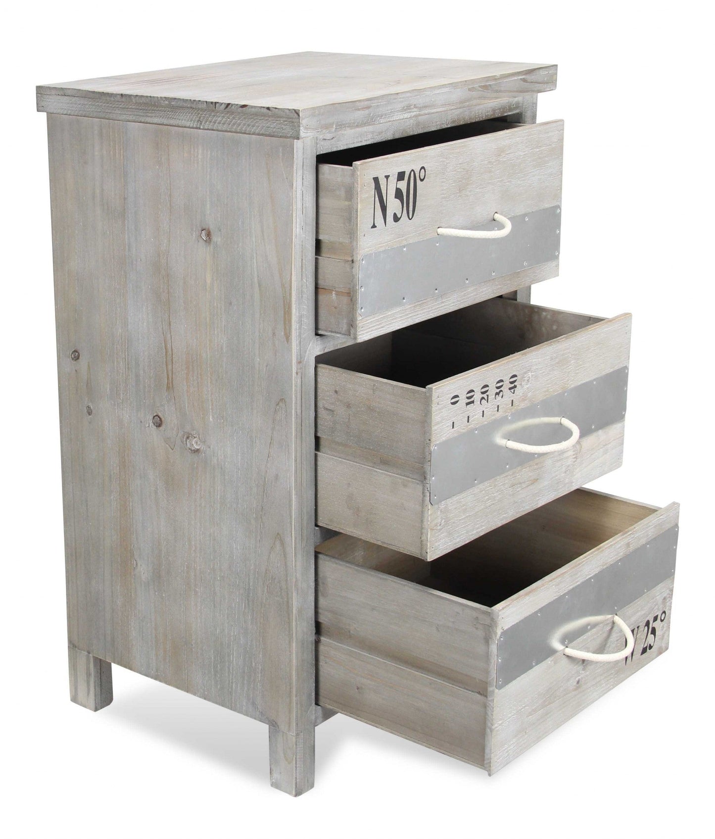 HomeRoots Wash Wood Accent Cabinet With Nautical Gray Finish