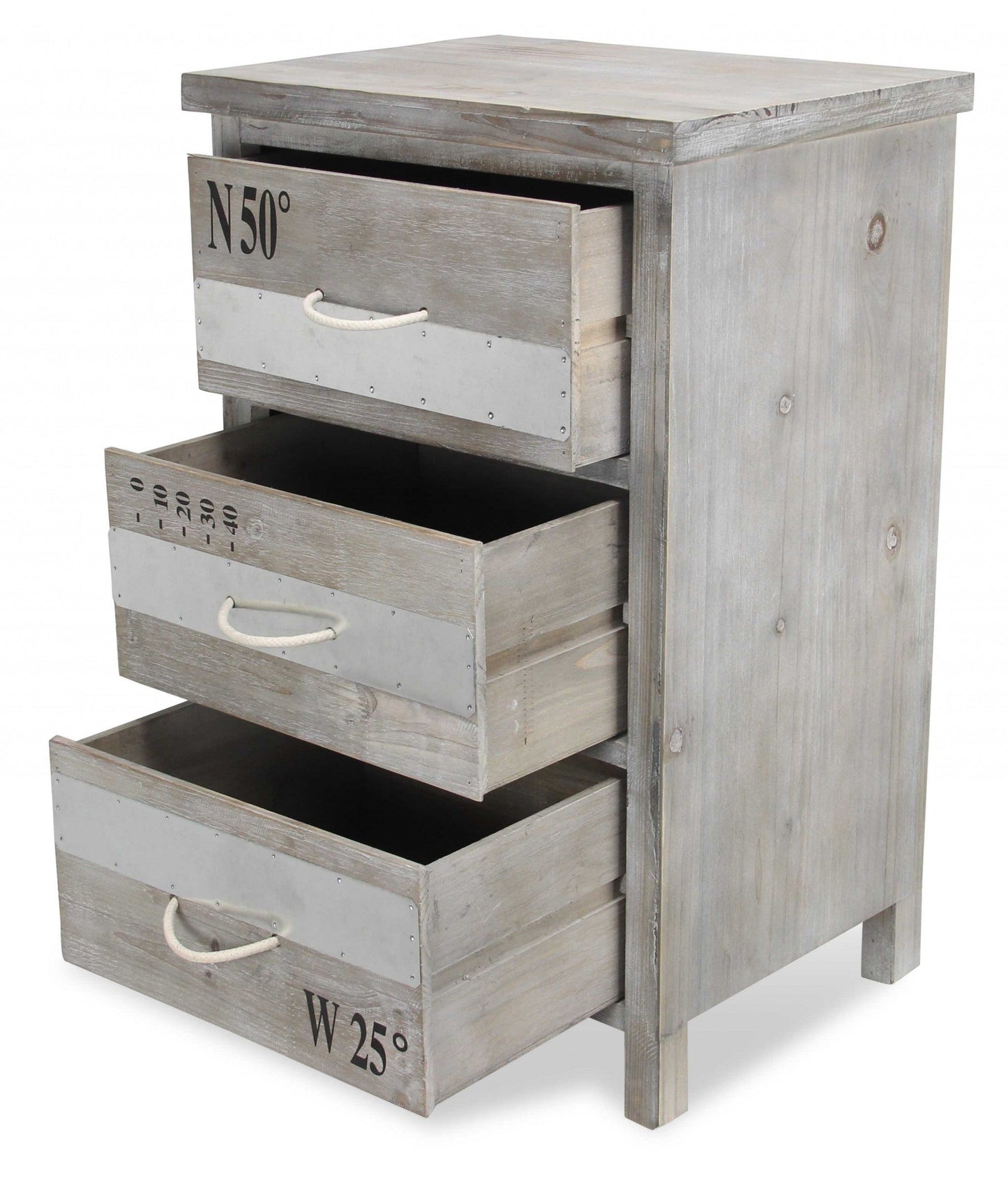 HomeRoots Wash Wood Accent Cabinet With Nautical Gray Finish