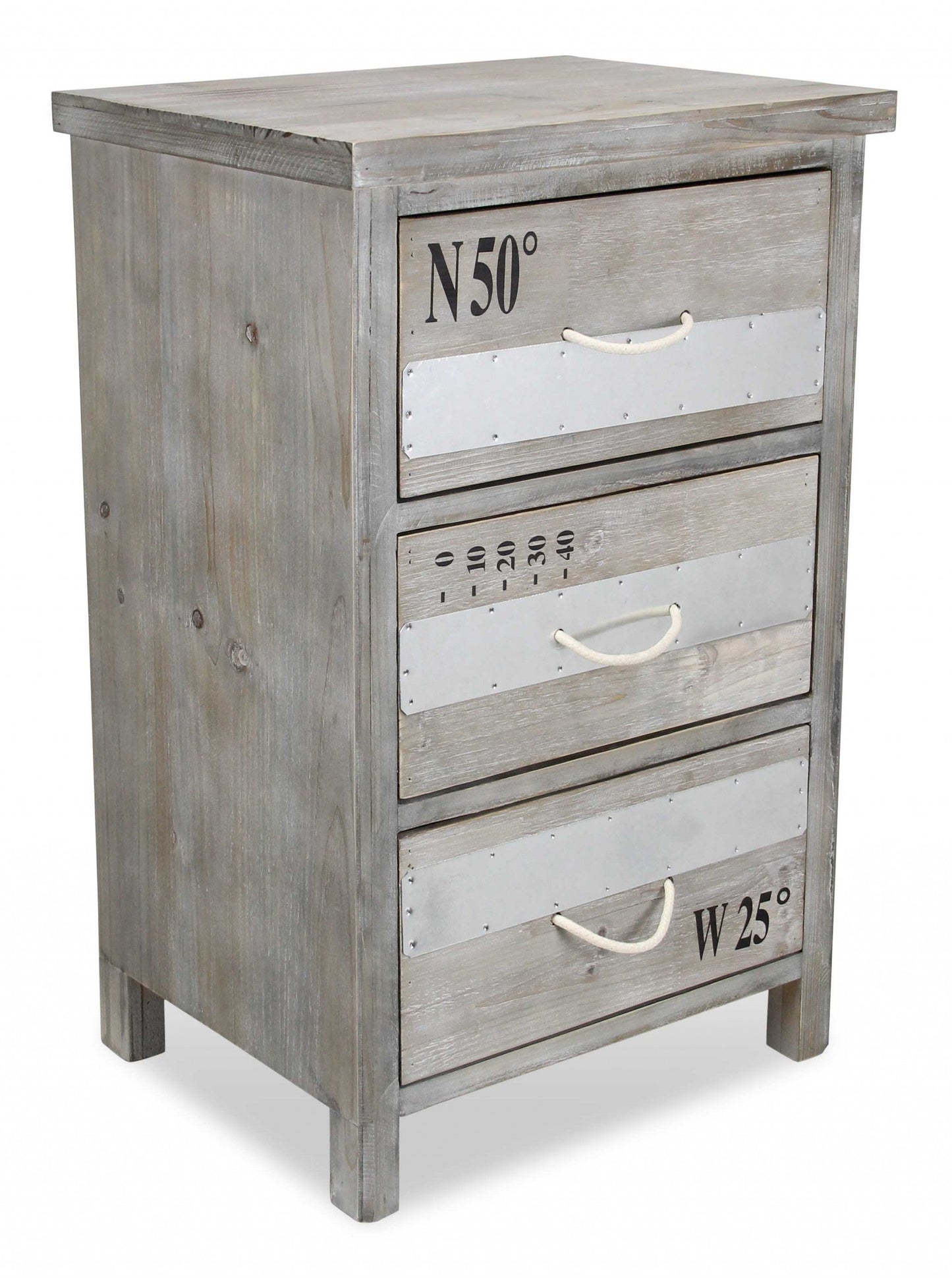 HomeRoots Wash Wood Accent Cabinet With Nautical Gray Finish