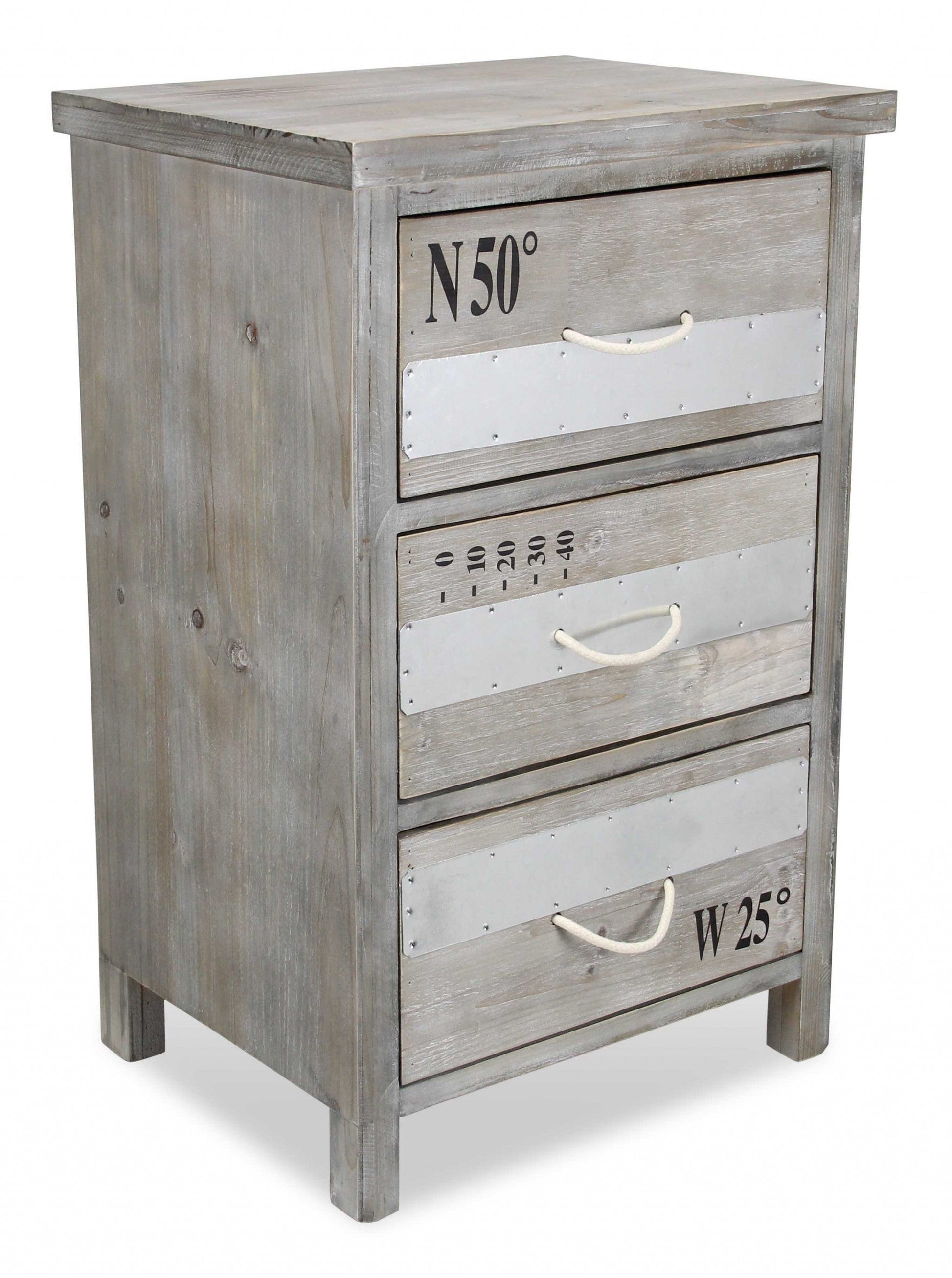 HomeRoots Wash Wood Accent Cabinet With Nautical Gray Finish