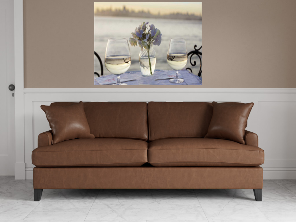 HomeRoots Water Glasses For Two City 3 Giclee Wrap Canvas Wall Art