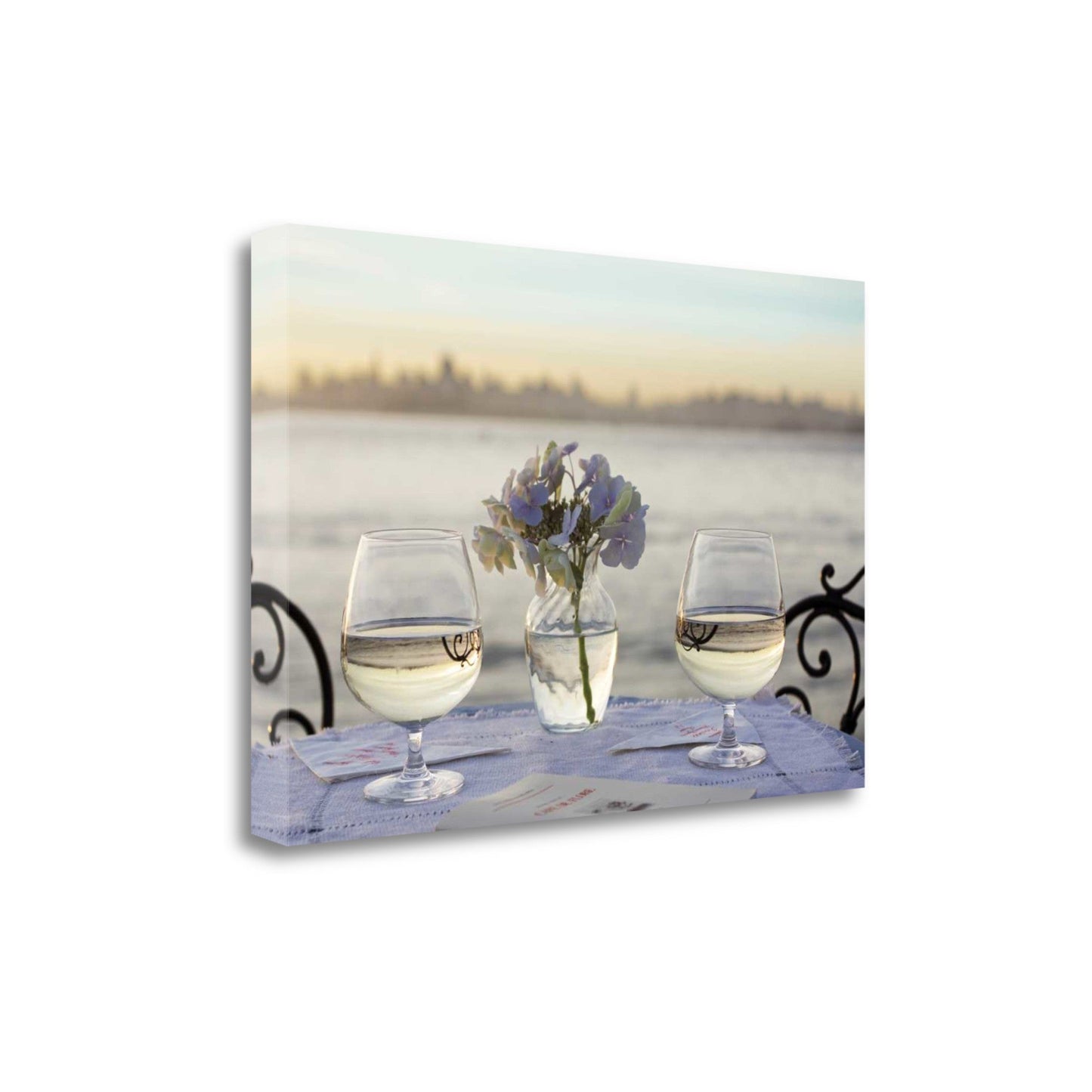 HomeRoots Water Glasses For Two City 3 Giclee Wrap Canvas Wall Art