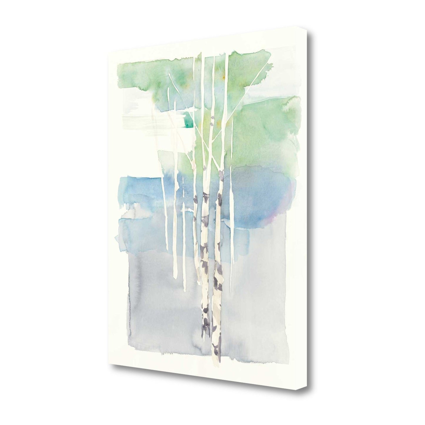 HomeRoots Watercolor Abstract Tree Trunks Giclee Wrap Canvas Wall Art