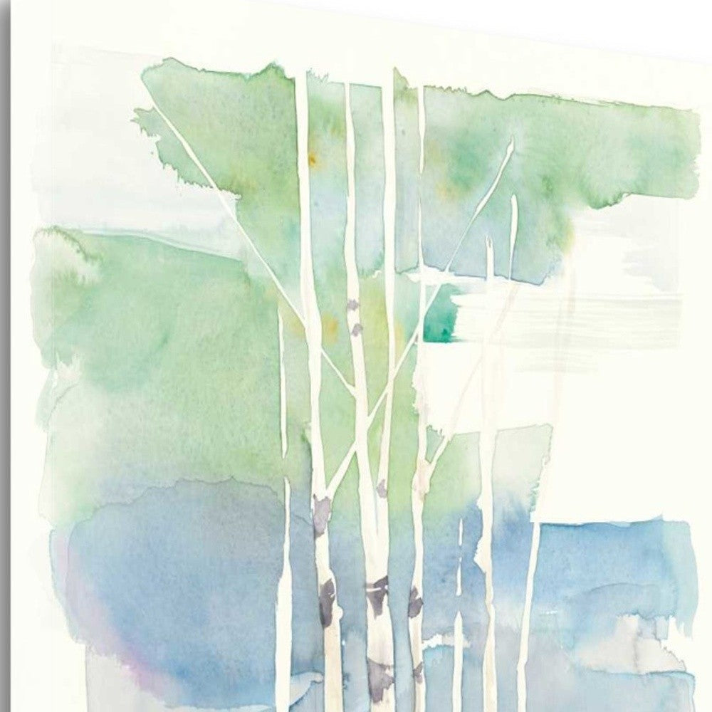 HomeRoots Watercolor Abstract Tree Trunks Giclee Wrap Canvas Wall Art
