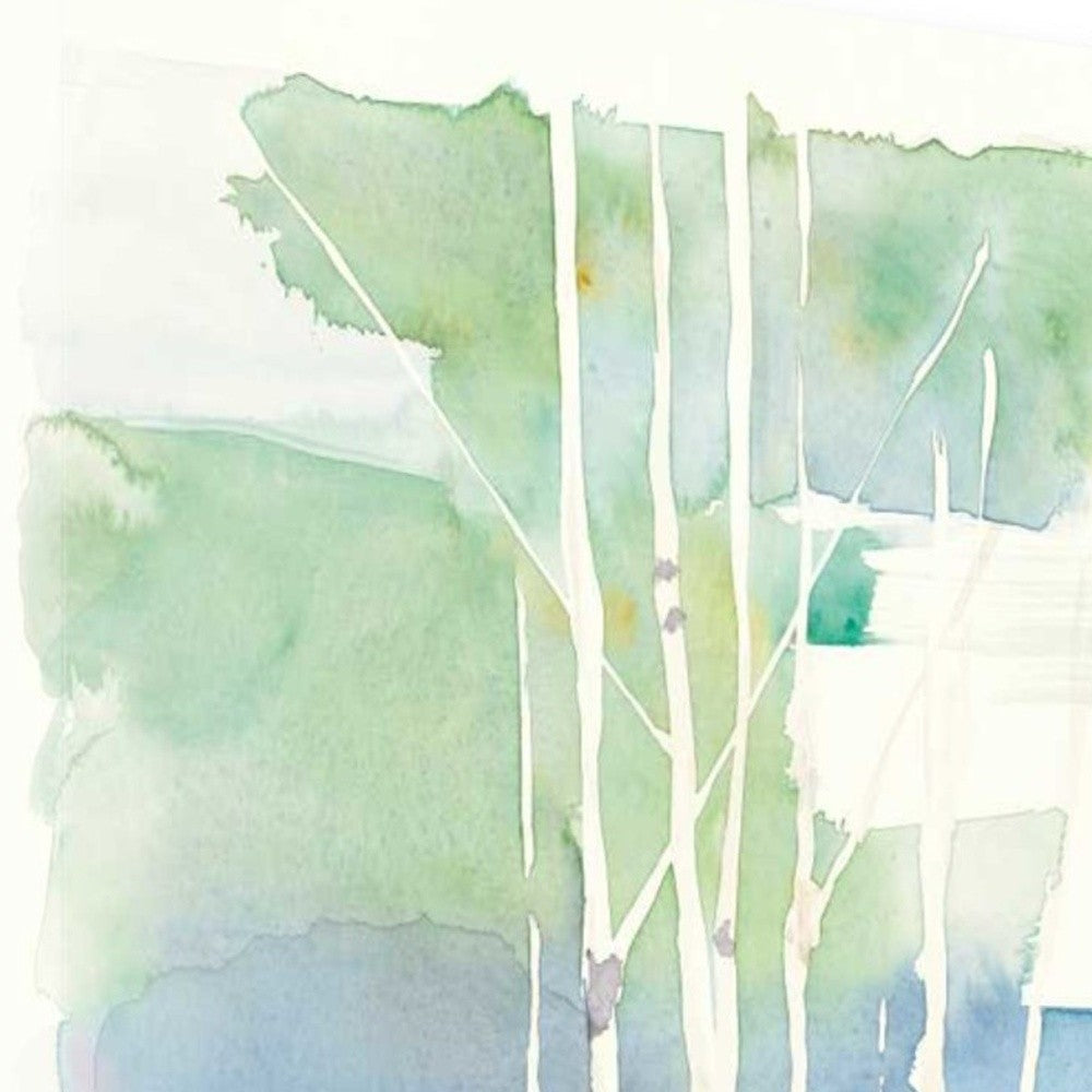 HomeRoots Watercolor Abstract Tree Trunks Giclee Wrap Canvas Wall Art