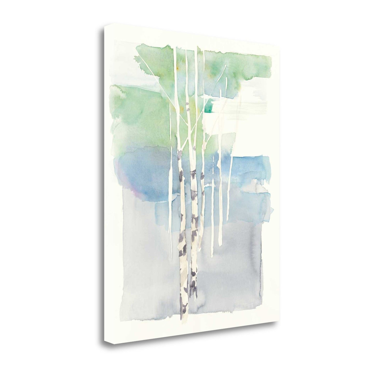 HomeRoots Watercolor Abstract Tree Trunks Giclee Wrap Canvas Wall Art