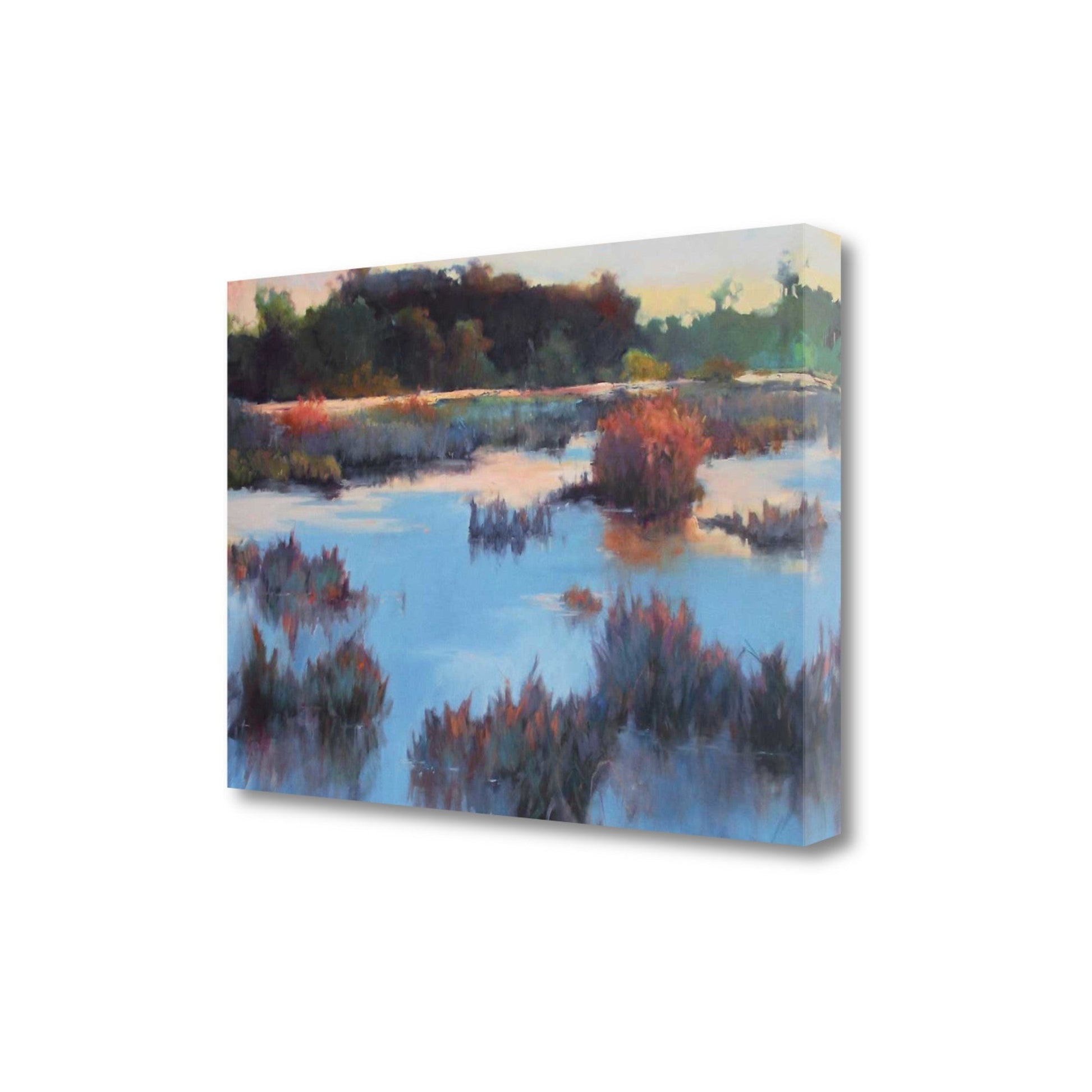 HomeRoots Watercolor Pond Landscape 4 Giclee Wrap Canvas Wall Art