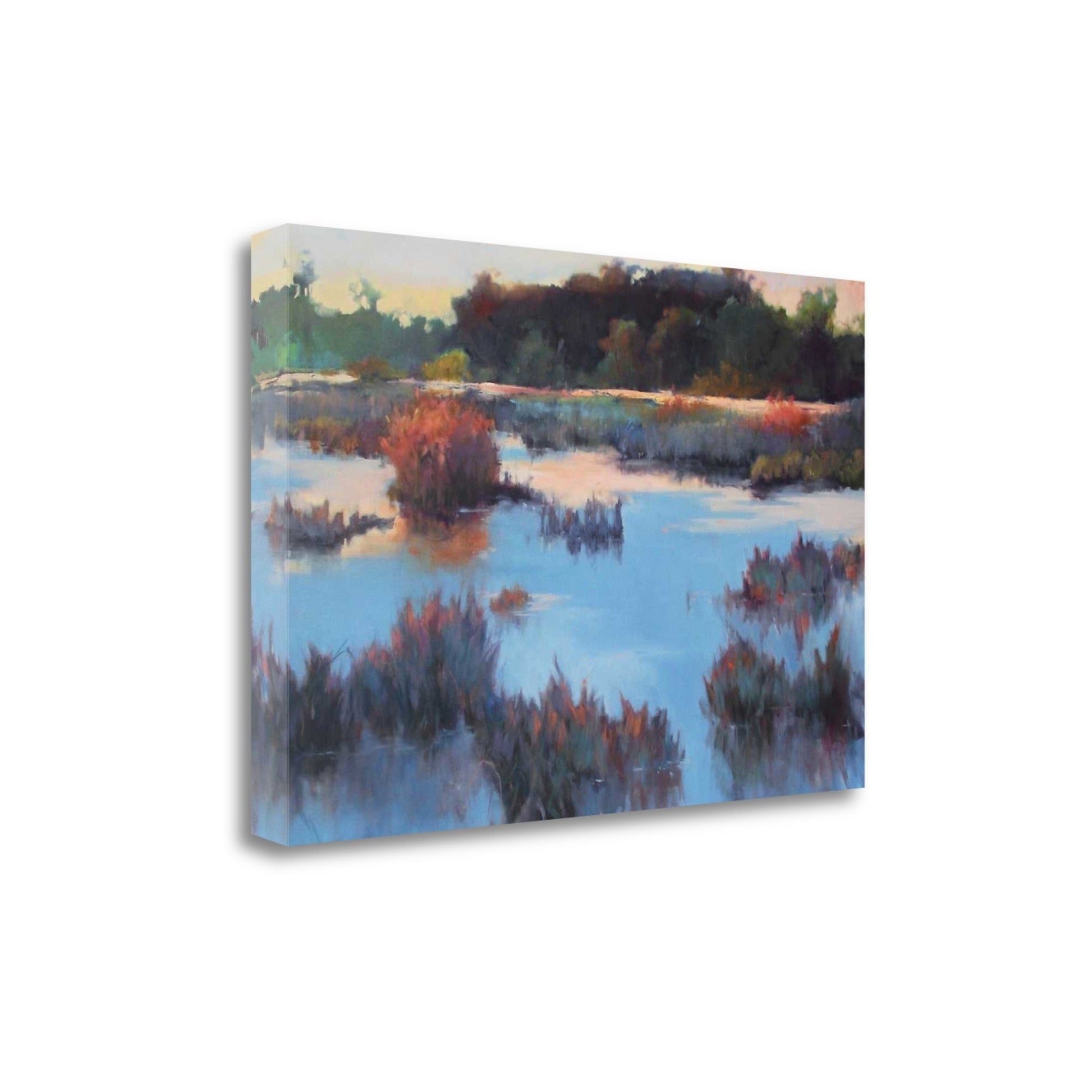 HomeRoots Watercolor Pond Landscape 4 Giclee Wrap Canvas Wall Art