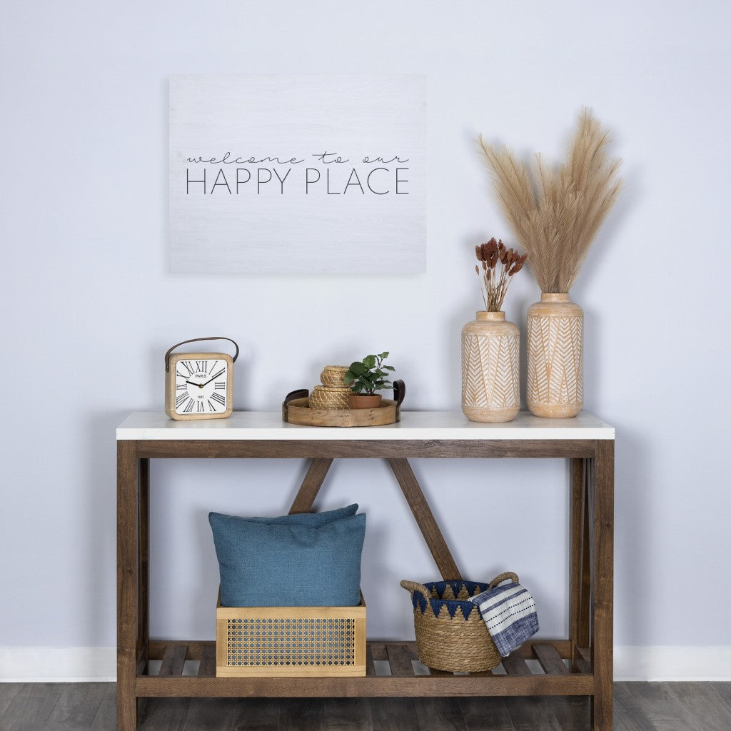 HomeRoots Welcome To Our Happy Place Wall Art