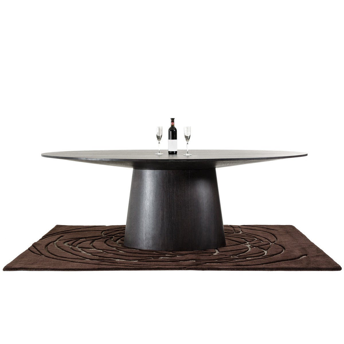 HomeRoots Wenge Veneer Oval Dining Table