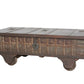 HomeRoots Wheel Antique Coffee Table in Brown Finish