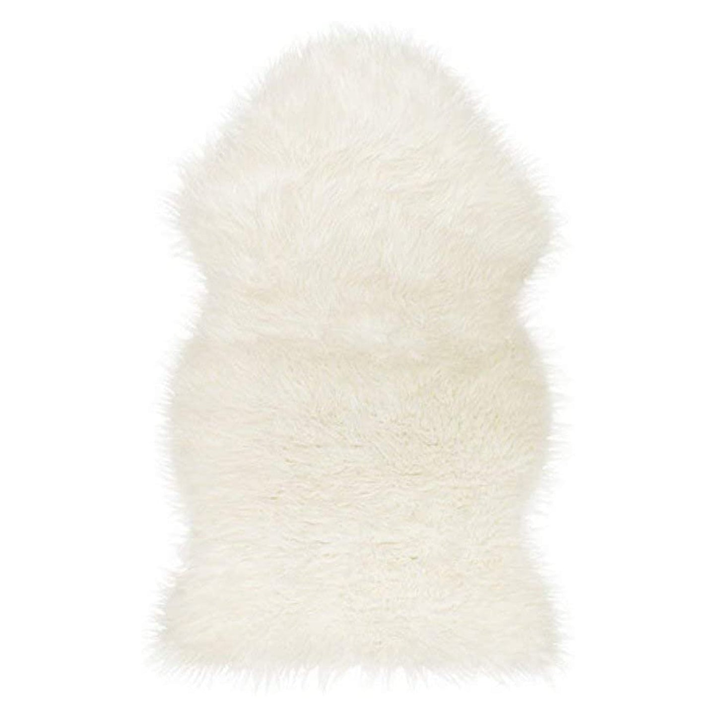 HomeRoots White 2" x 3" Natural Sheepskin Fur Area Rug