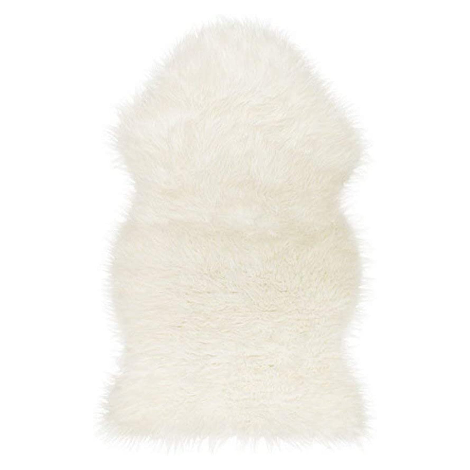 HomeRoots White 2" x 3" Natural Sheepskin Fur Area Rug