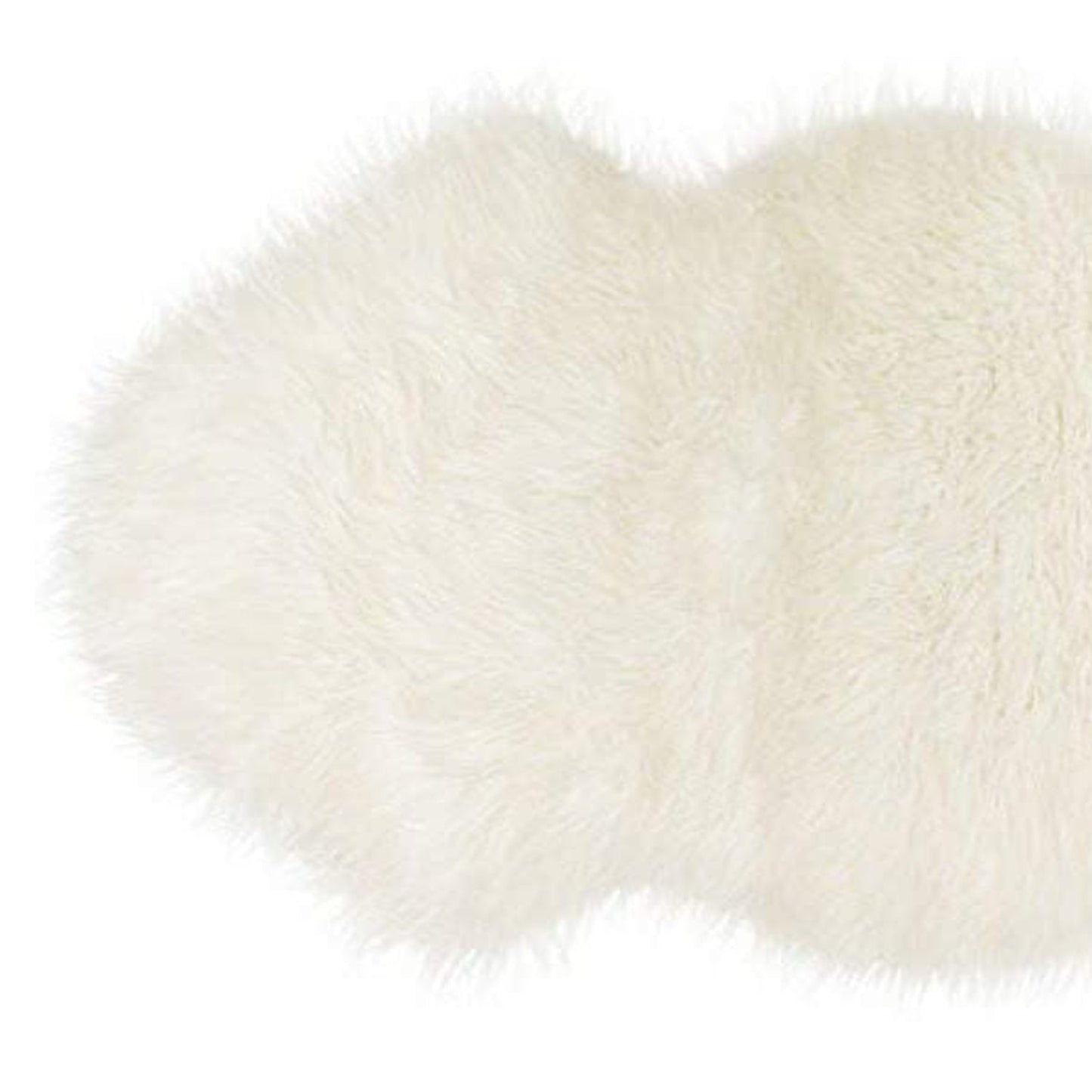 HomeRoots White 2" x 3" Natural Sheepskin Fur Area Rug