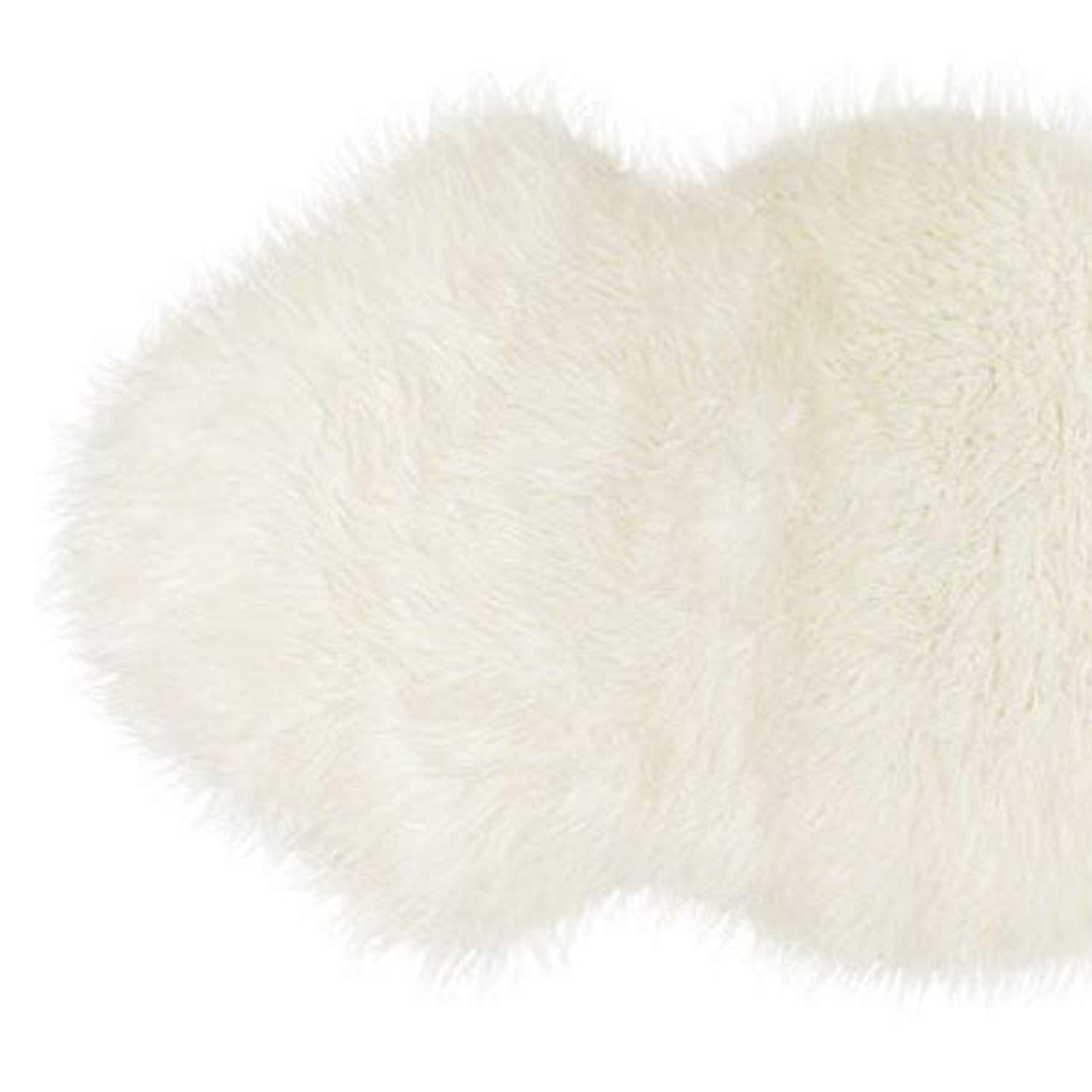 HomeRoots White 2" x 3" Natural Sheepskin Fur Area Rug