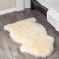 HomeRoots White 2" x 3" Natural Sheepskin Fur Area Rug