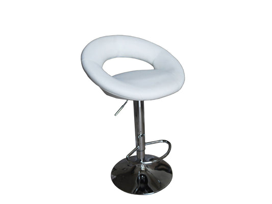 HomeRoots White Adjustable Stool With Swivel, Set of 2