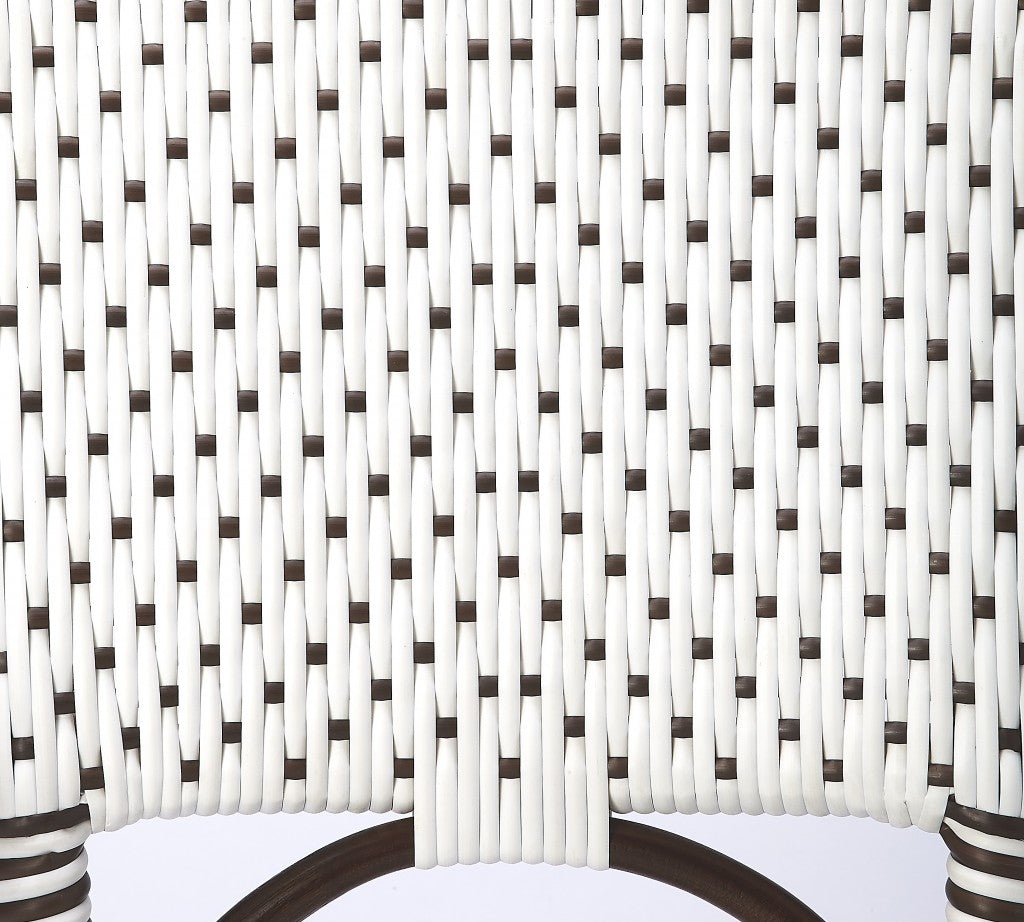 HomeRoots White And Chocolate Rattan Counter Stool