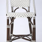 HomeRoots White And Chocolate Rattan Counter Stool