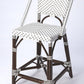 HomeRoots White And Chocolate Rattan Counter Stool