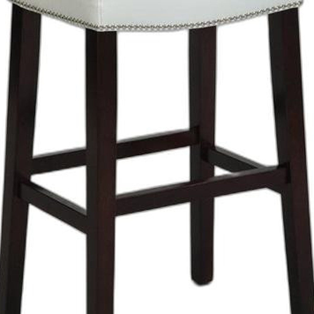 HomeRoots White And Espresso Counter Height Stool In Set Of Two
