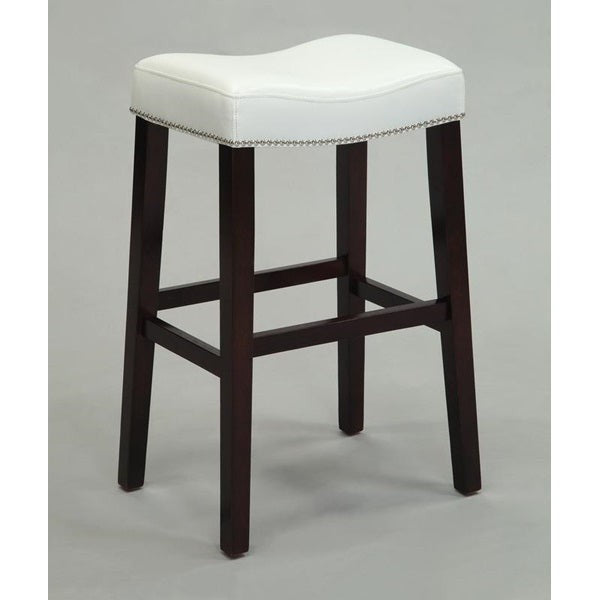 HomeRoots White And Espresso Counter Height Stool In Set Of Two