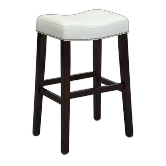 HomeRoots White And Espresso Counter Height Stool In Set Of Two