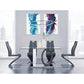 HomeRoots White And Grey 2 Toned Oval Design Support With Rectangular Glass Top Dining Table
