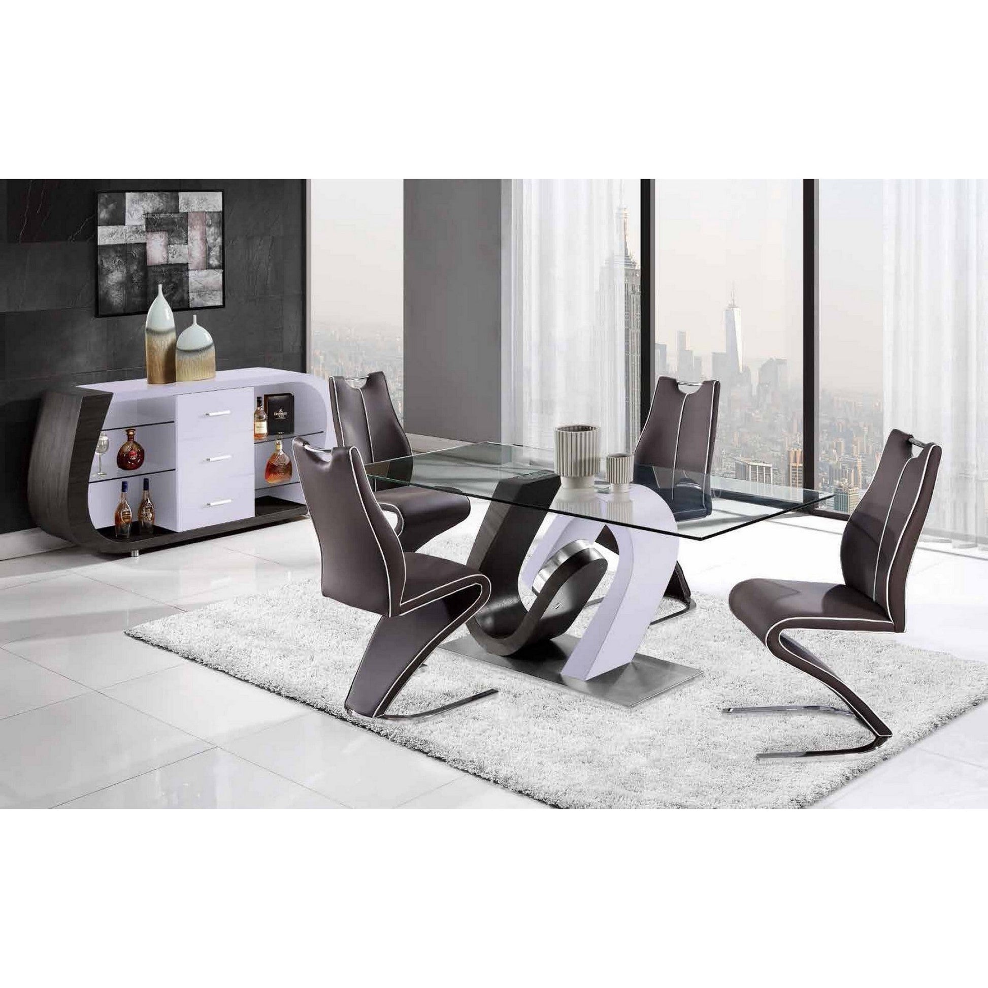 HomeRoots White And Grey Multi tone Buffet With 3-Drawer