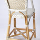 HomeRoots White And Tan Beige Rattan Counter Stool