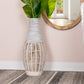 HomeRoots White Bamboo and Rope Floor Vase