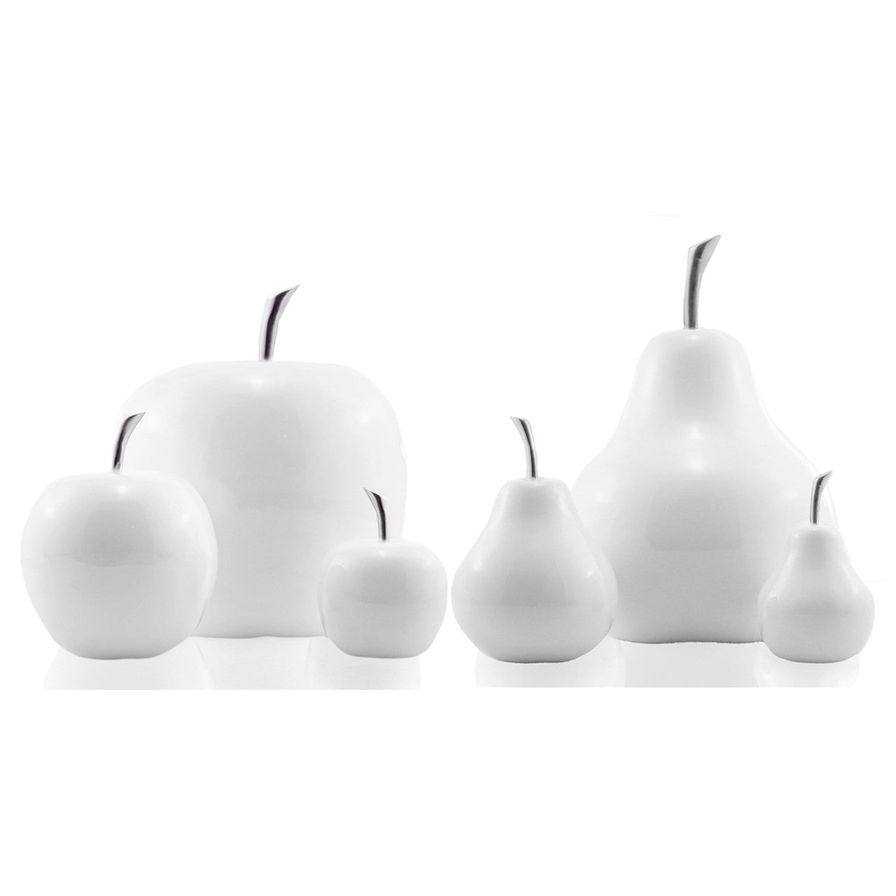 HomeRoots White Coated Mini Pear Shaped Aluminum Accent Home Decor