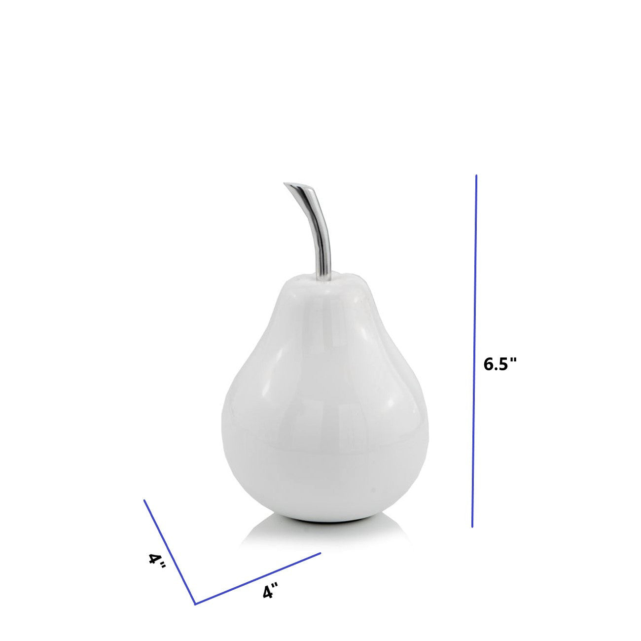 HomeRoots White Coated Mini Pear Shaped Aluminum Accent Home Decor