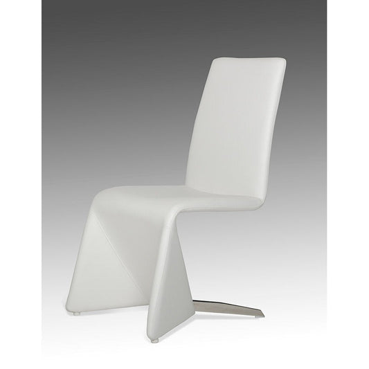 HomeRoots White Contemporary Faux Leather Dining Chairs In Set Of Two