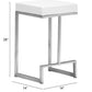 HomeRoots White Faux Leather And Stainless Geometric Backless Counter Stools in Set of 2