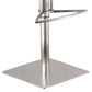 HomeRoots White Faux Leather Armless Swivel Bar Stool with Brushed Stainless Steel Base