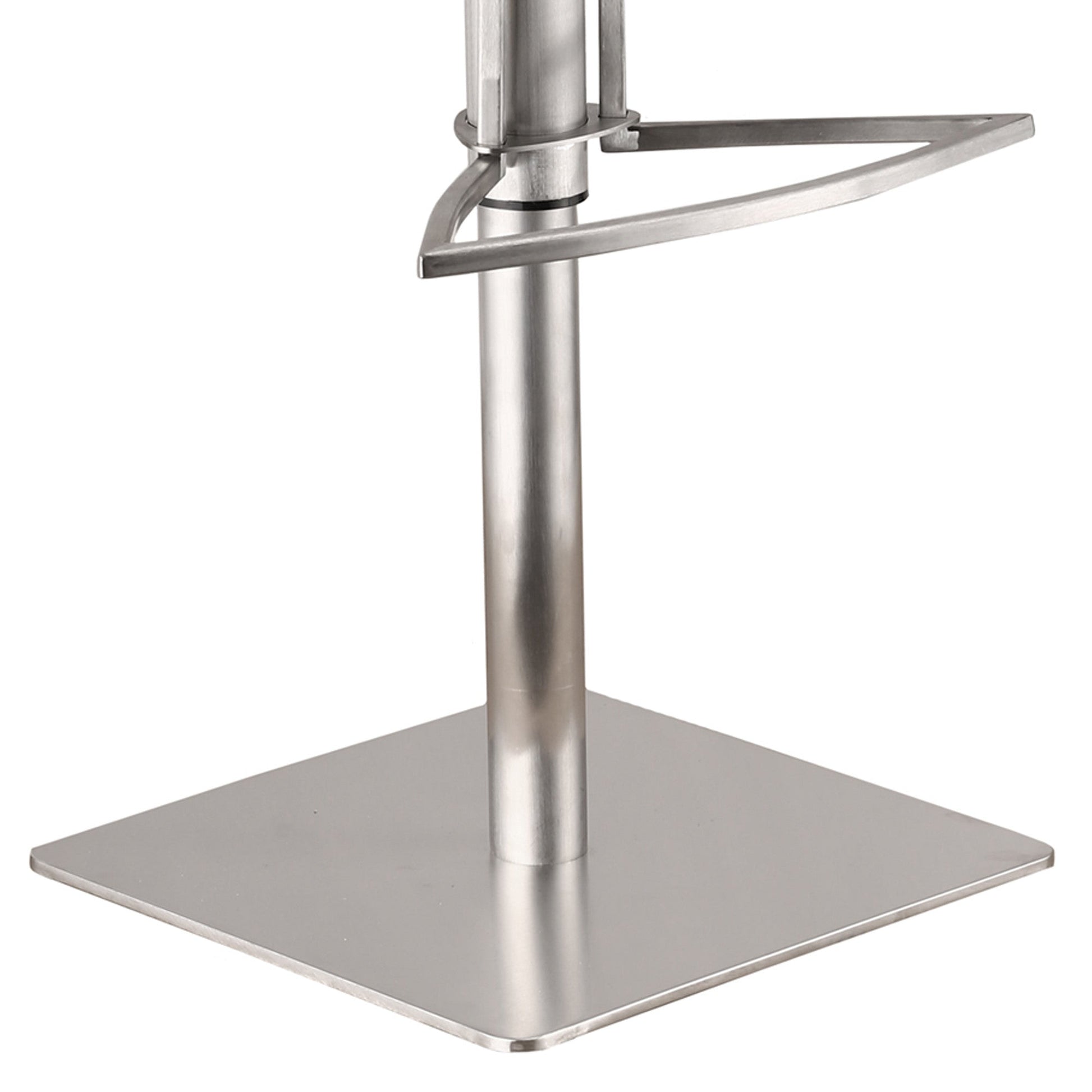 HomeRoots White Faux Leather Armless Swivel Bar Stool with Brushed Stainless Steel Base