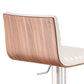 HomeRoots White Faux Leather Armless Swivel Bar Stool with Brushed Stainless Steel Base