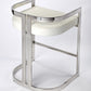 HomeRoots White Faux Leather Counter Stool With Nickel Plated Finish