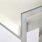 HomeRoots White Faux Leather Counter Stool With Nickel Plated Finish