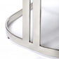 HomeRoots White Faux Leather Counter Stool With Nickel Plated Finish