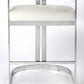 HomeRoots White Faux Leather Counter Stool With Nickel Plated Finish