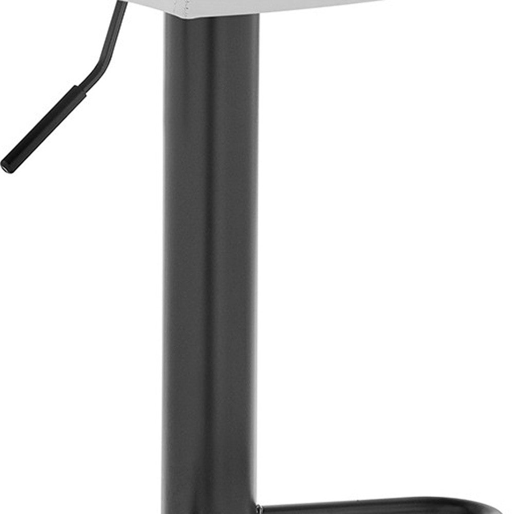 HomeRoots White Faux Leather Swivel Adjustable Bar Stool