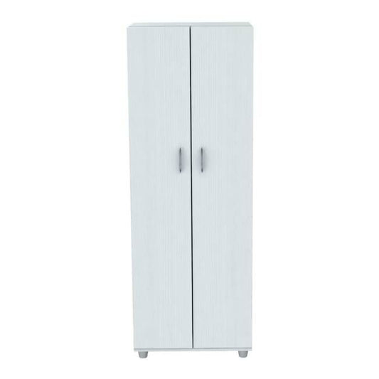 HomeRoots White Finish Wood Storage Cabinet With Two Doors